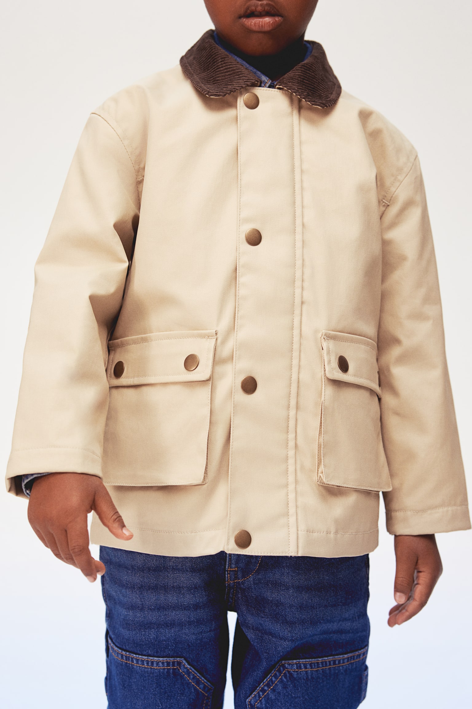 Waxed twill jacket - Light beige/Green - 4