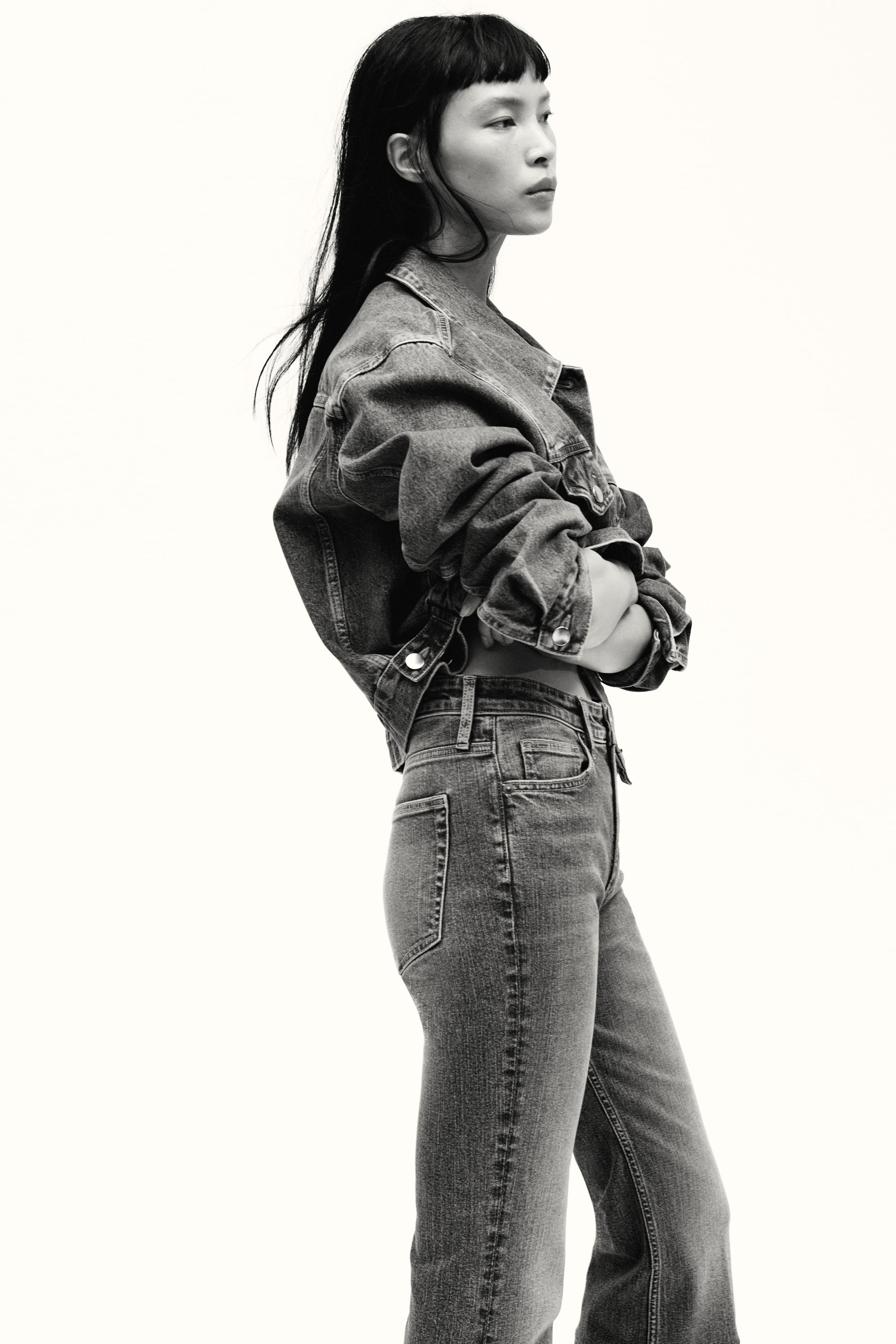 Voir une image plus grande: Jean évasé taille haute - Bleu denim - FEMME | H&M CA 1