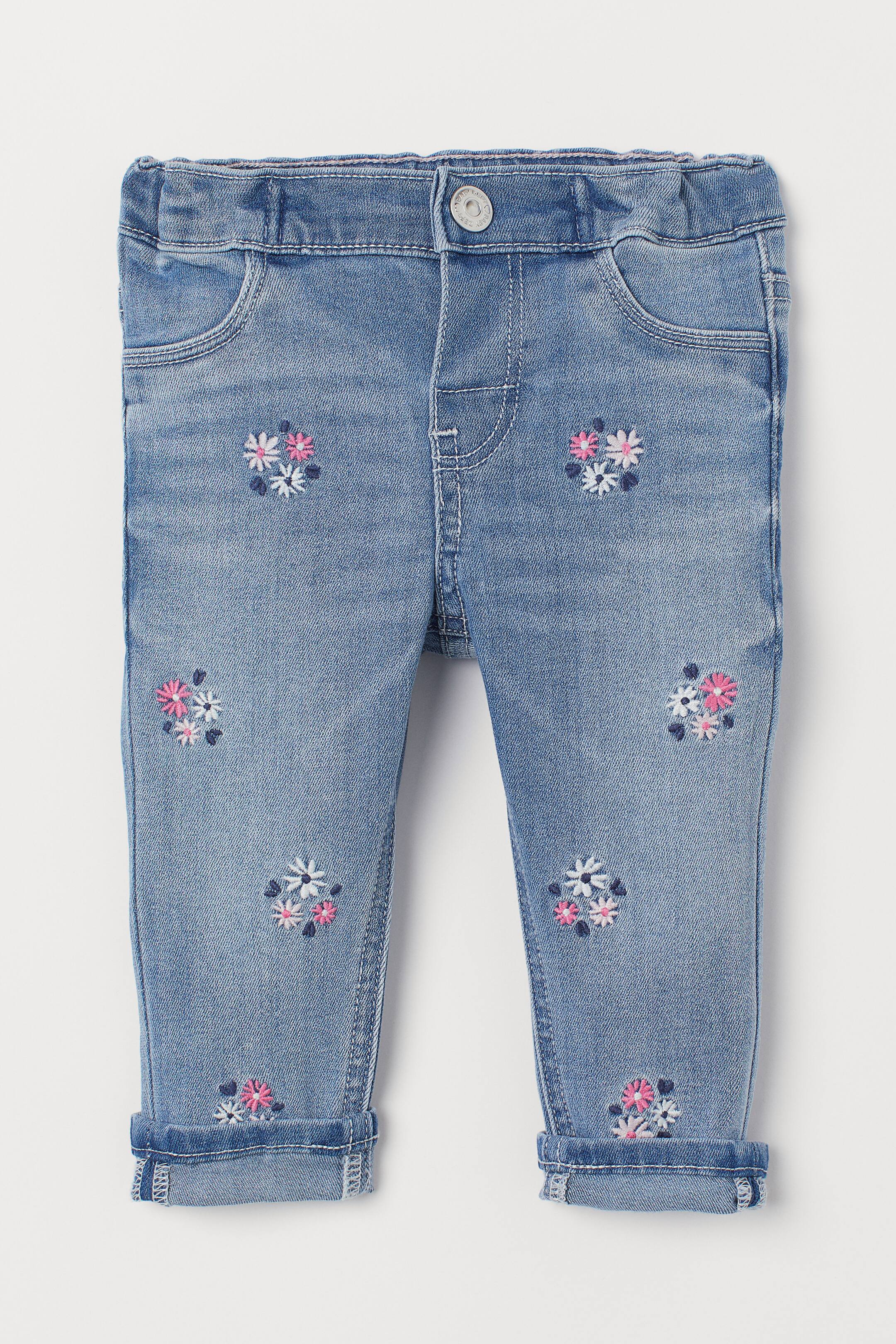View larger image: Jeans with embroidery - Denim blue - Kids | H&M 1
