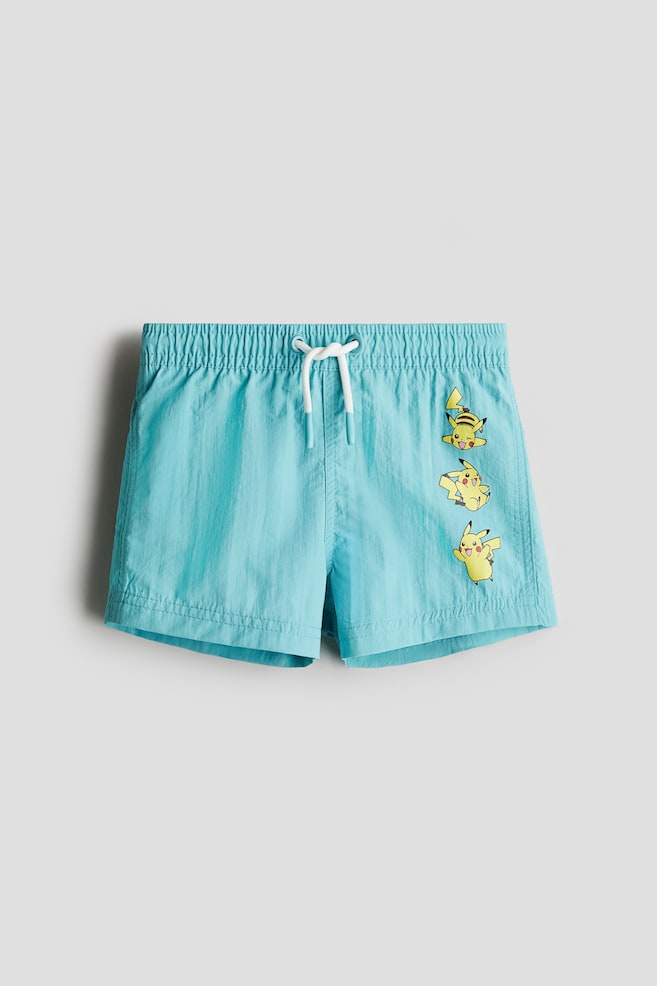 Printed swim shorts - Turquoise/Pokémon/Light beige/Spidey - 1