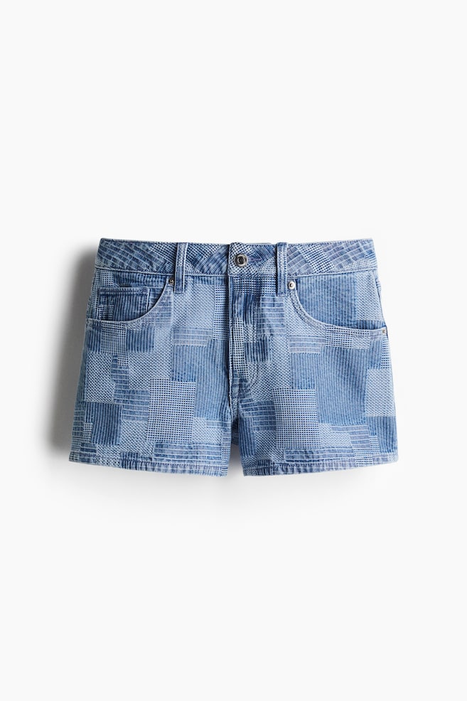 Denimshorts im Patchwork-Look - Denimblau - 1