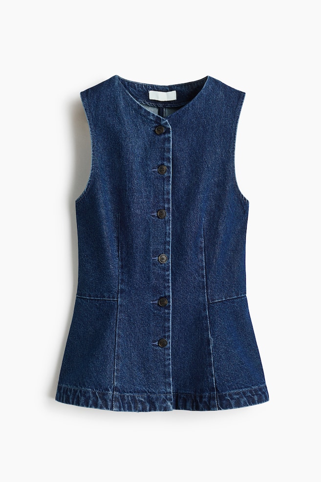 Peplum waistcoat - Dark denim blue/Black/Dark red - 1