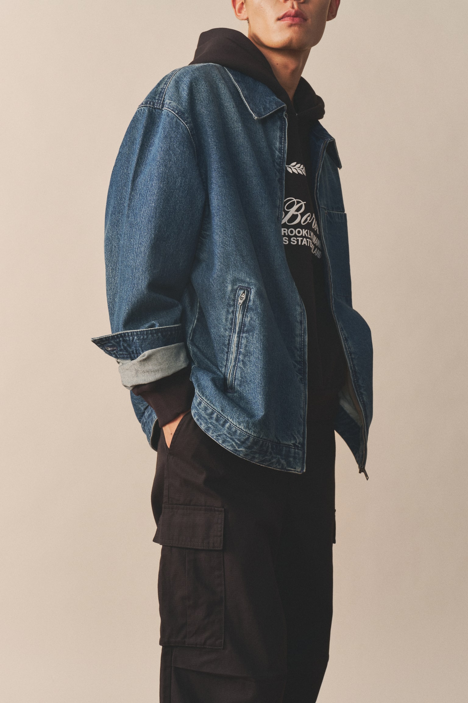 寬鬆工作褲 - 黑色/卡其綠 - 3