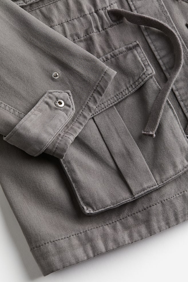 Cotton twill utility jacket - Grey/Khaki green - 3
