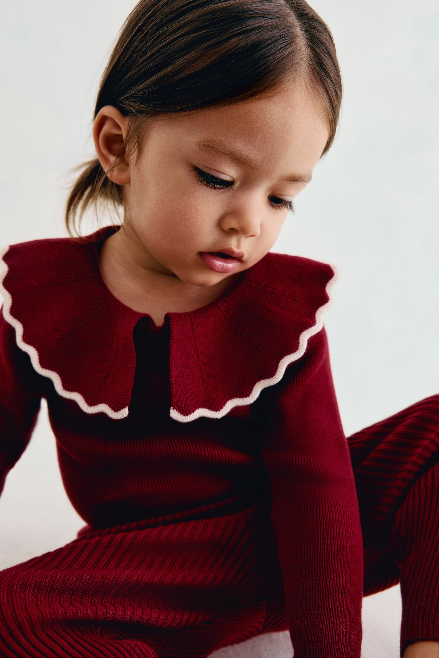 Детские комплекты H&M 2-Piece Cotton-Knit Set, цвет: Тёмный красный — фото 3