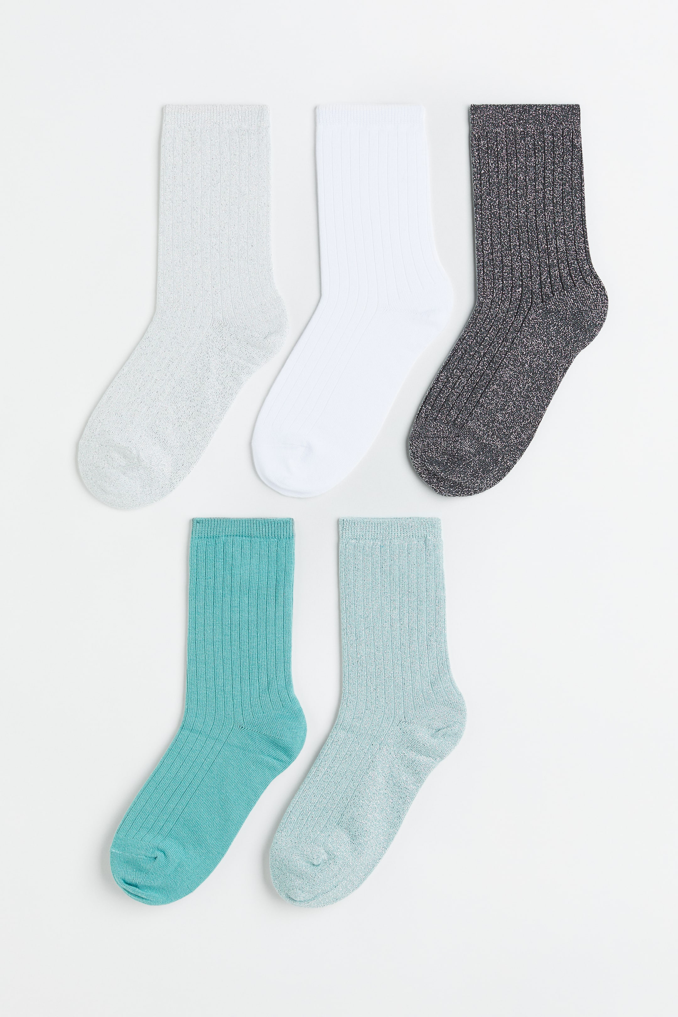 Xem ảnh lớn hơn: Bộ 5 đôi tất - Màu xám nhạt/Trắng/Xám đậm - Ladies | H&M VN 1