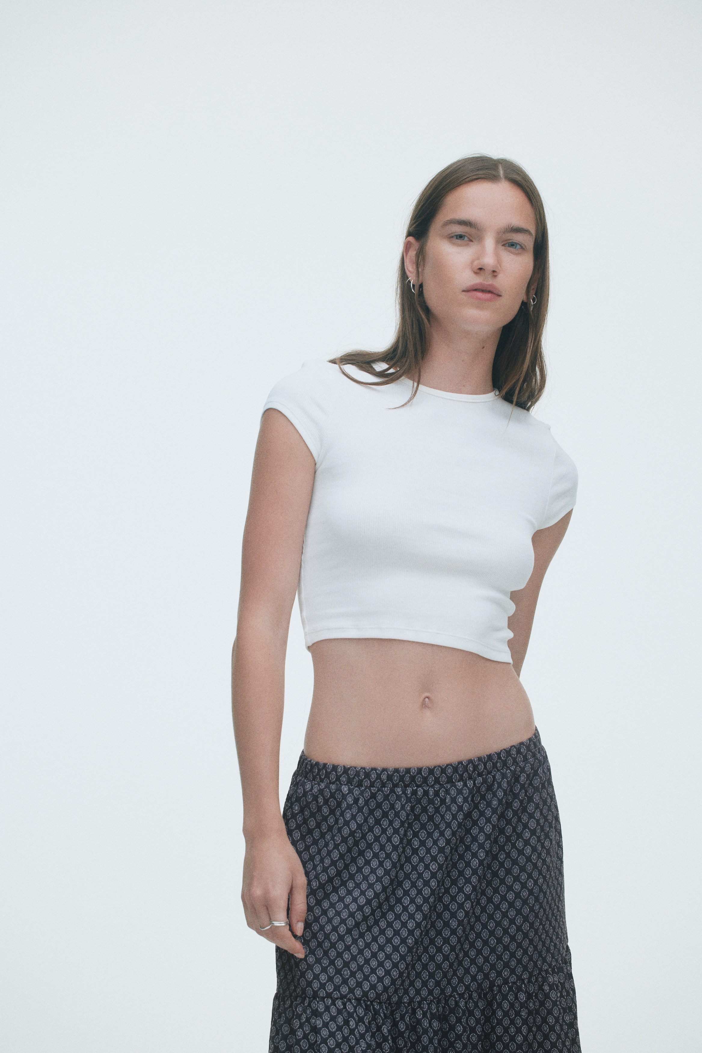 Tiered midi skirt