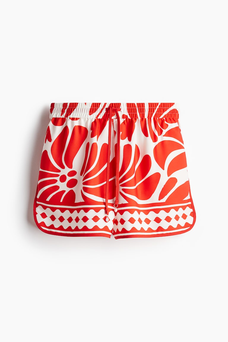 Short Rouge H&M Taille 8 - Viscose/Rayon - Volants - Occasion En Très Bon état