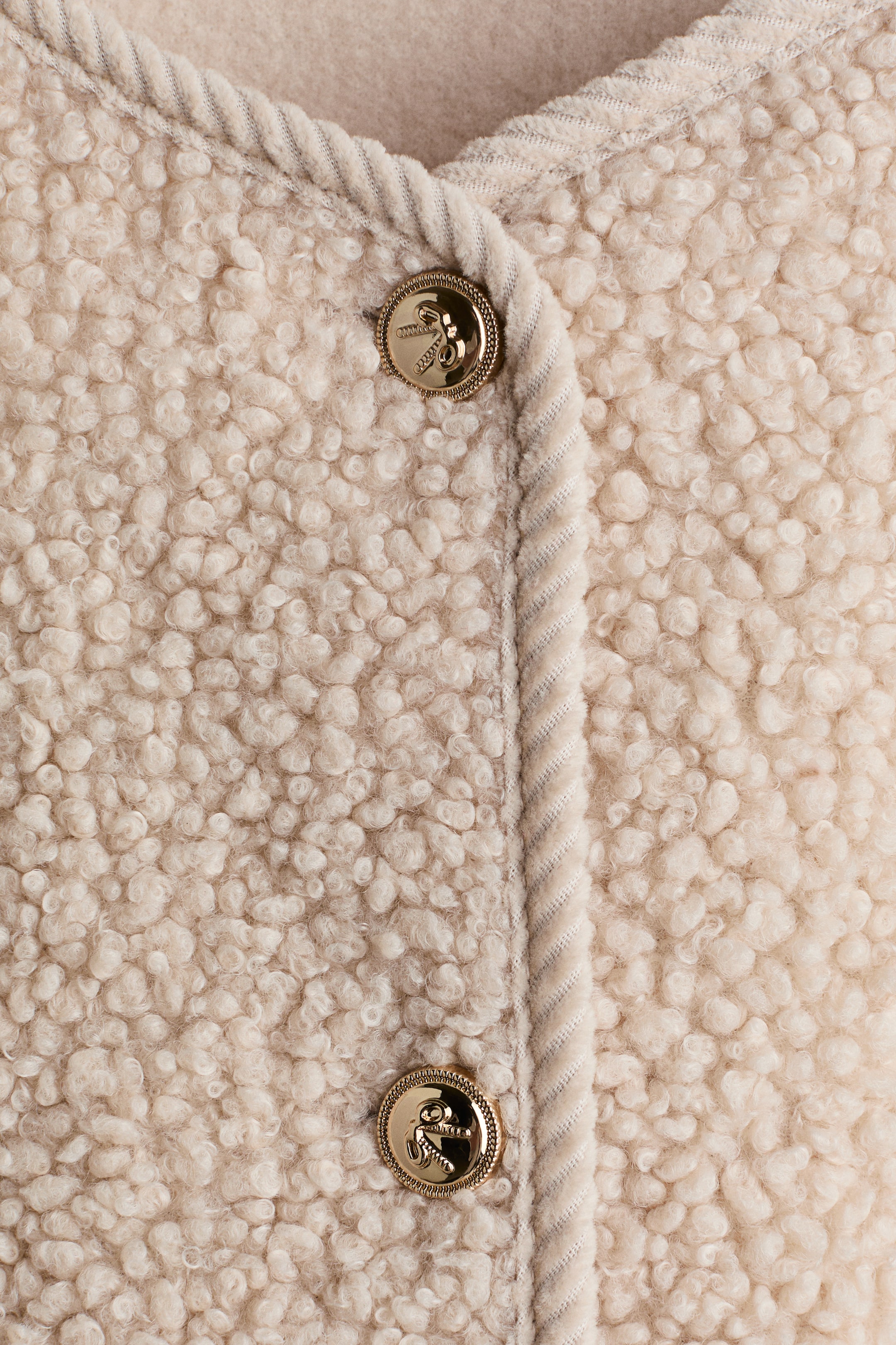 Детские кардиганы H&M Corduroy-Detail Teddy Fleece Cardigan — фото 2