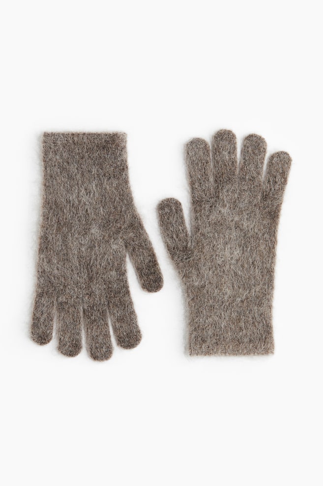 Gants en mohair mélangé - Grège/Crème/Marron foncé/Beige foncé - 1