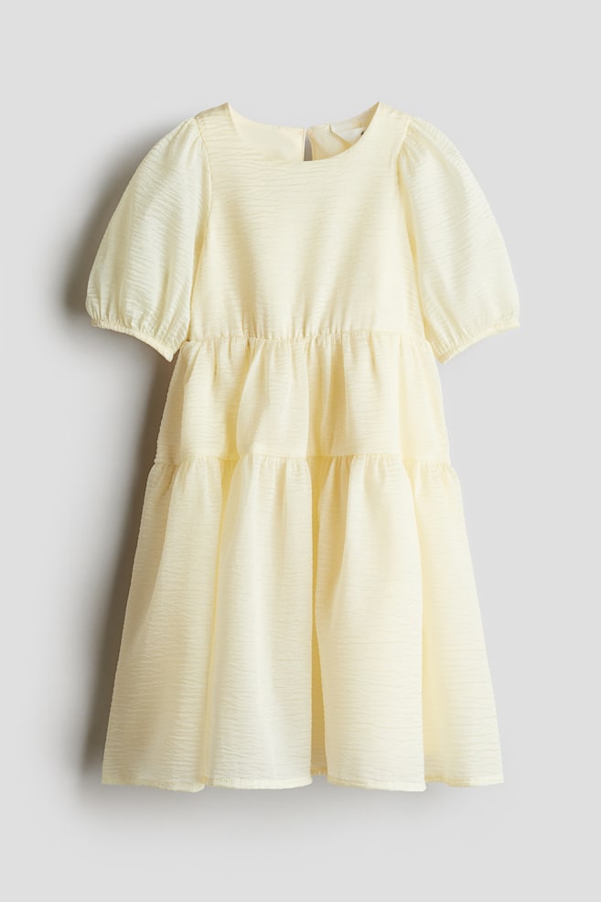 Vestido em organza estampada - Amarelo - 1