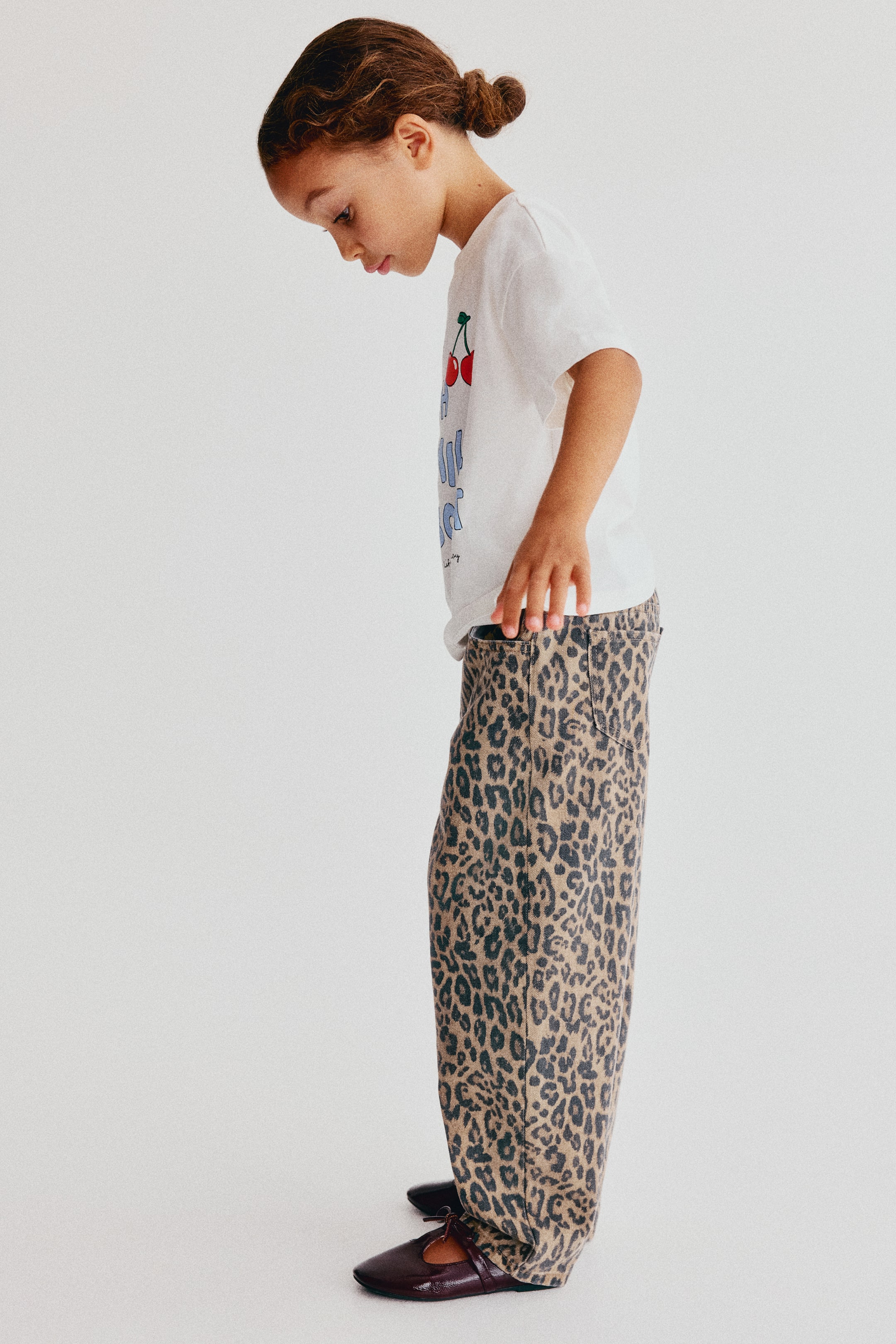 Barrel-Leg Cotton Pants
