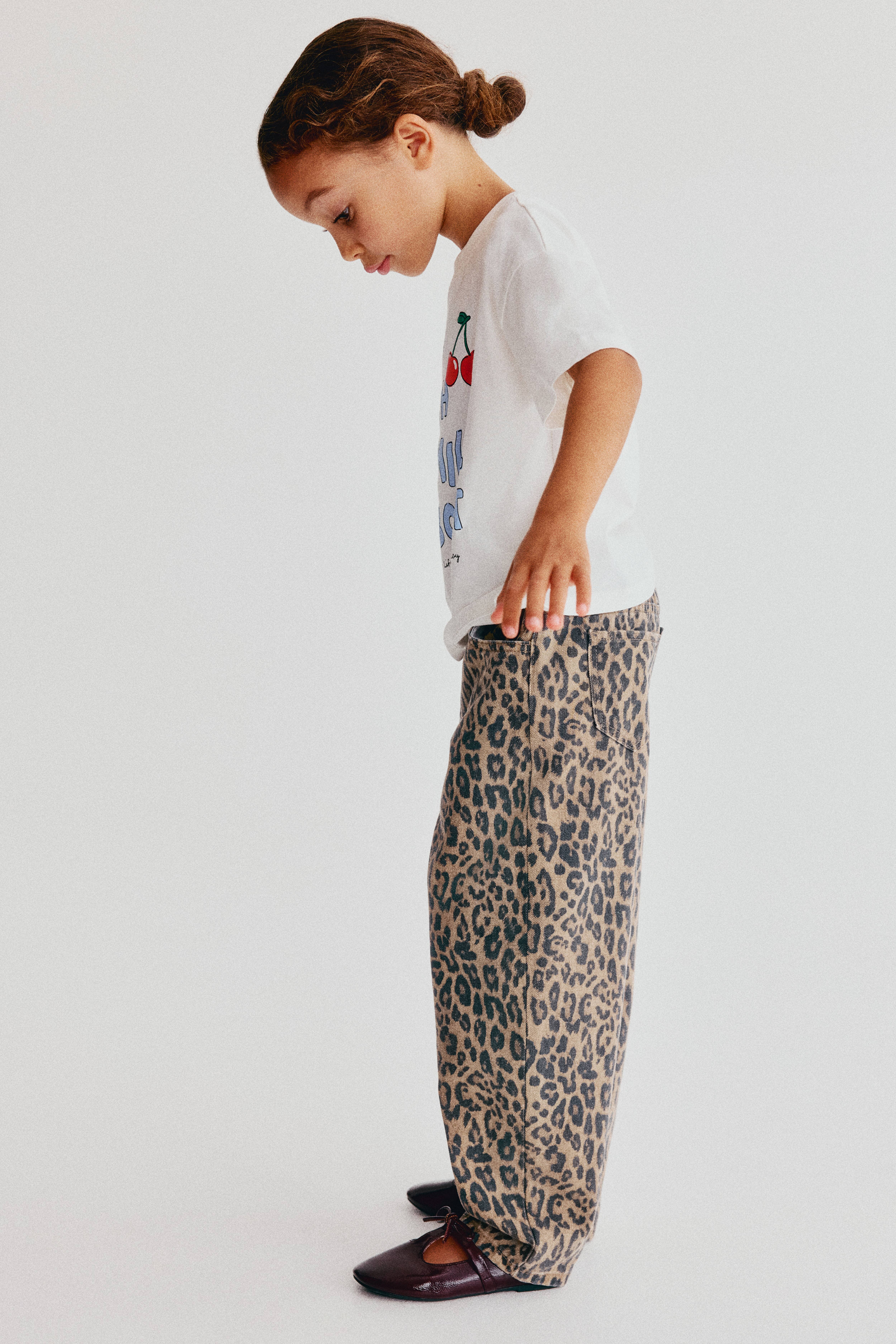 Pantalon en coton à jambes tonneau
