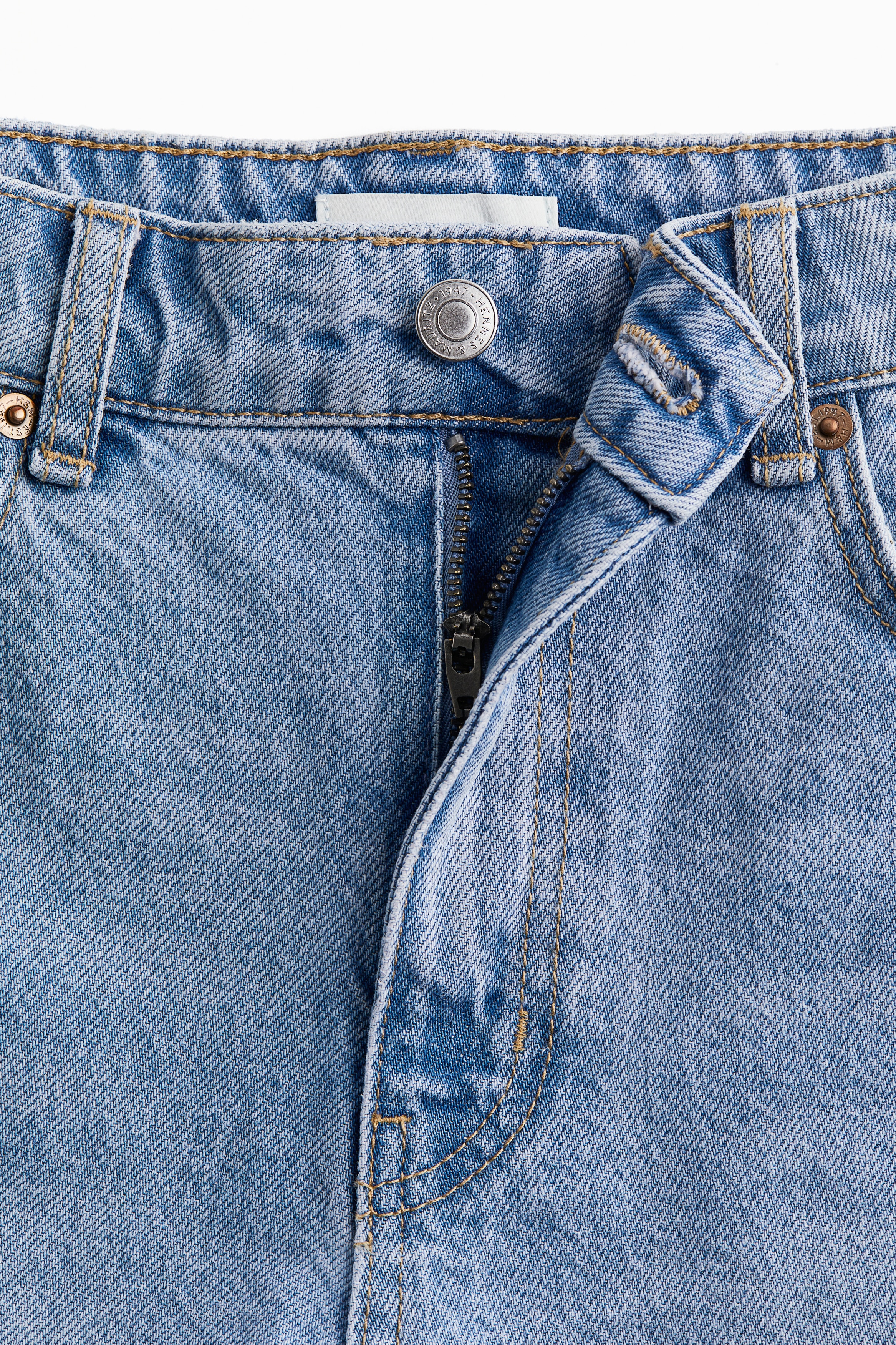 High-waisted denim shorts