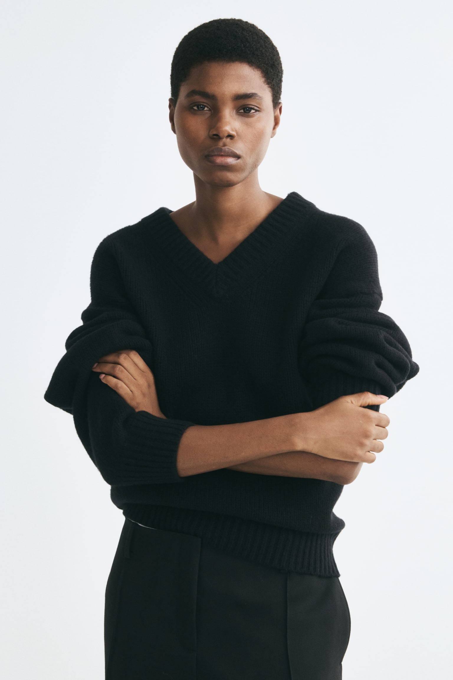 Женский свитер H&M Oversized Wool, цвет: Чёрный — фото 3