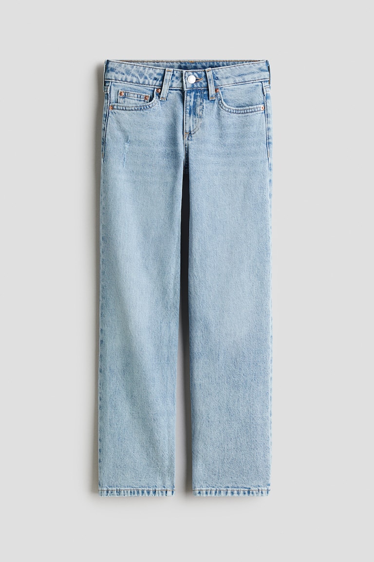 Straight Leg Girls Acid Wash Jeans Girls 6-20 SO® High Rise 90's