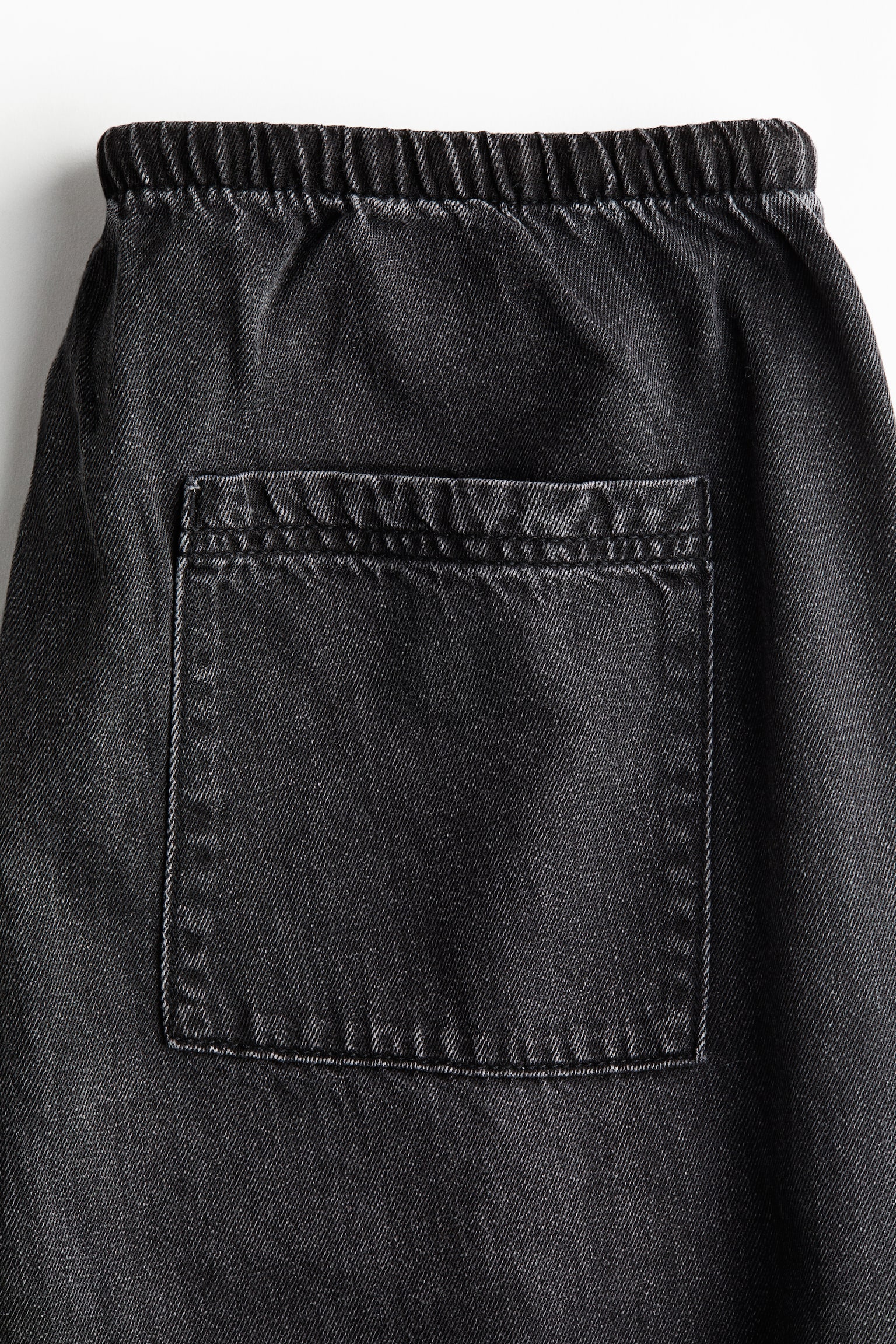 Женские джинсы H&M Denim Drawstring, цвет: Чёрный / Потёртый — фото 2