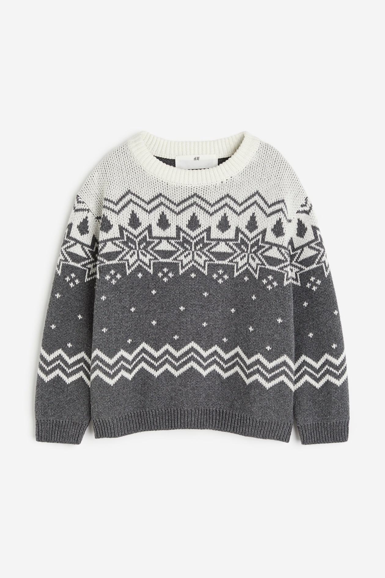 ジャカードニットセーター - ダークグレー／パターン - Kids | H&M JP