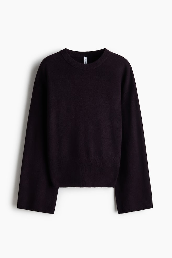 Knit Sweater - Dark purple/Light dusty turquoise - 1