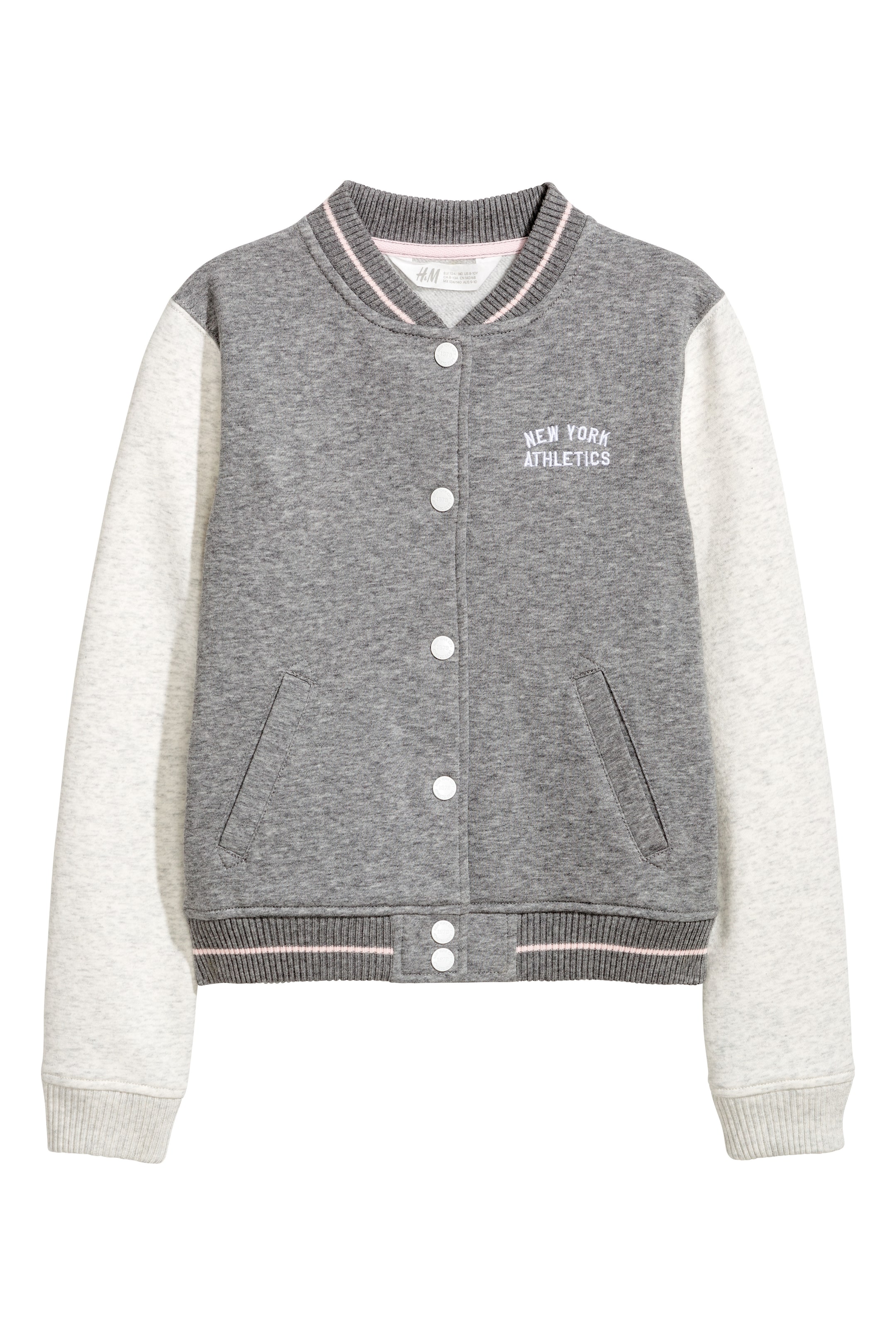 View larger image: Printed baseball jacket - Grey marl - Kids | H&M GB 1