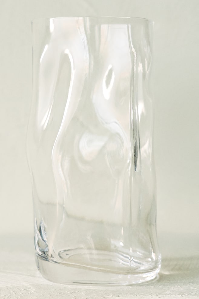 2-Pack Sculptural Glass Tumblers - Transparent - 2