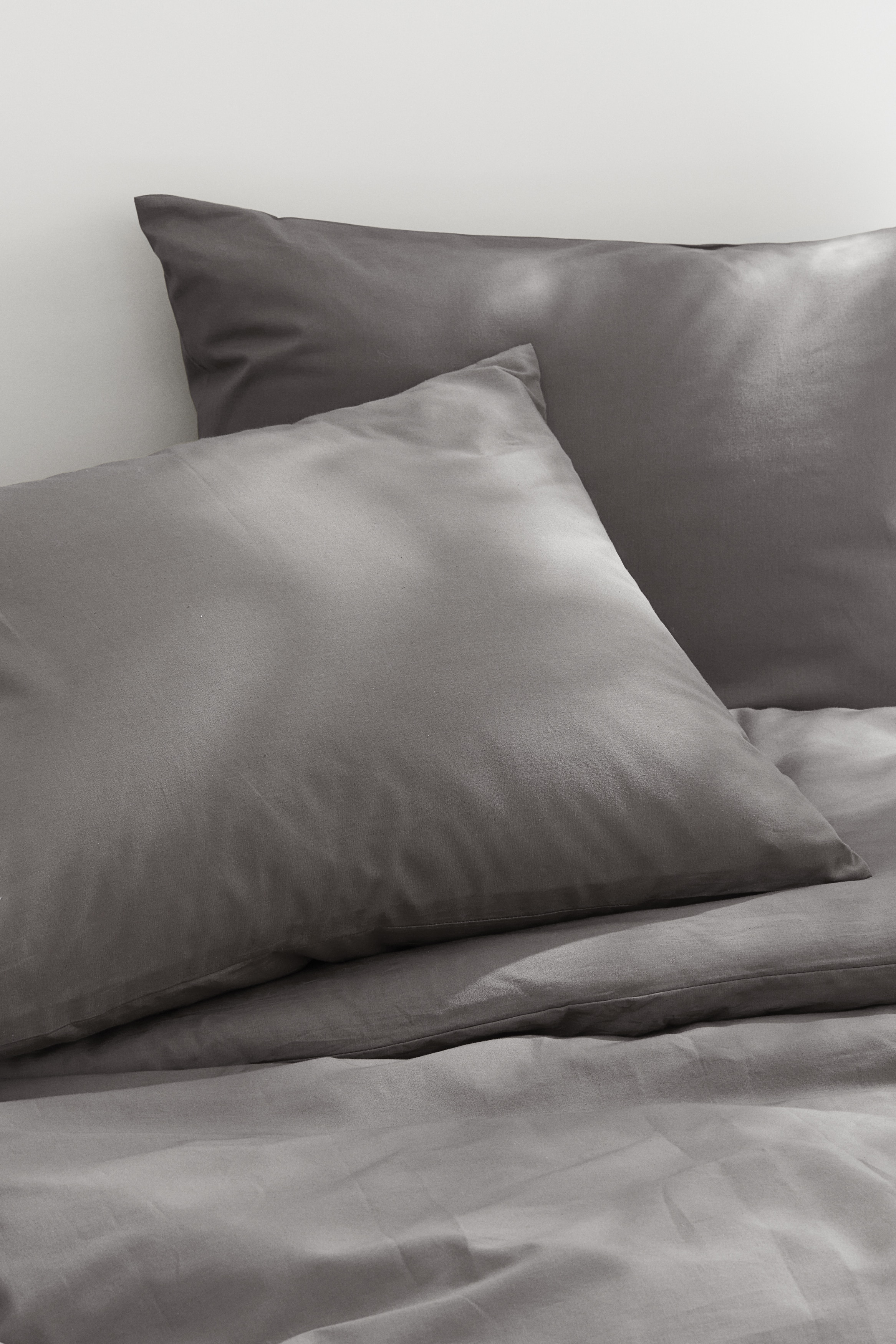 H&M Home  - Cotton double/king duvet cover set - Grey - size: KING