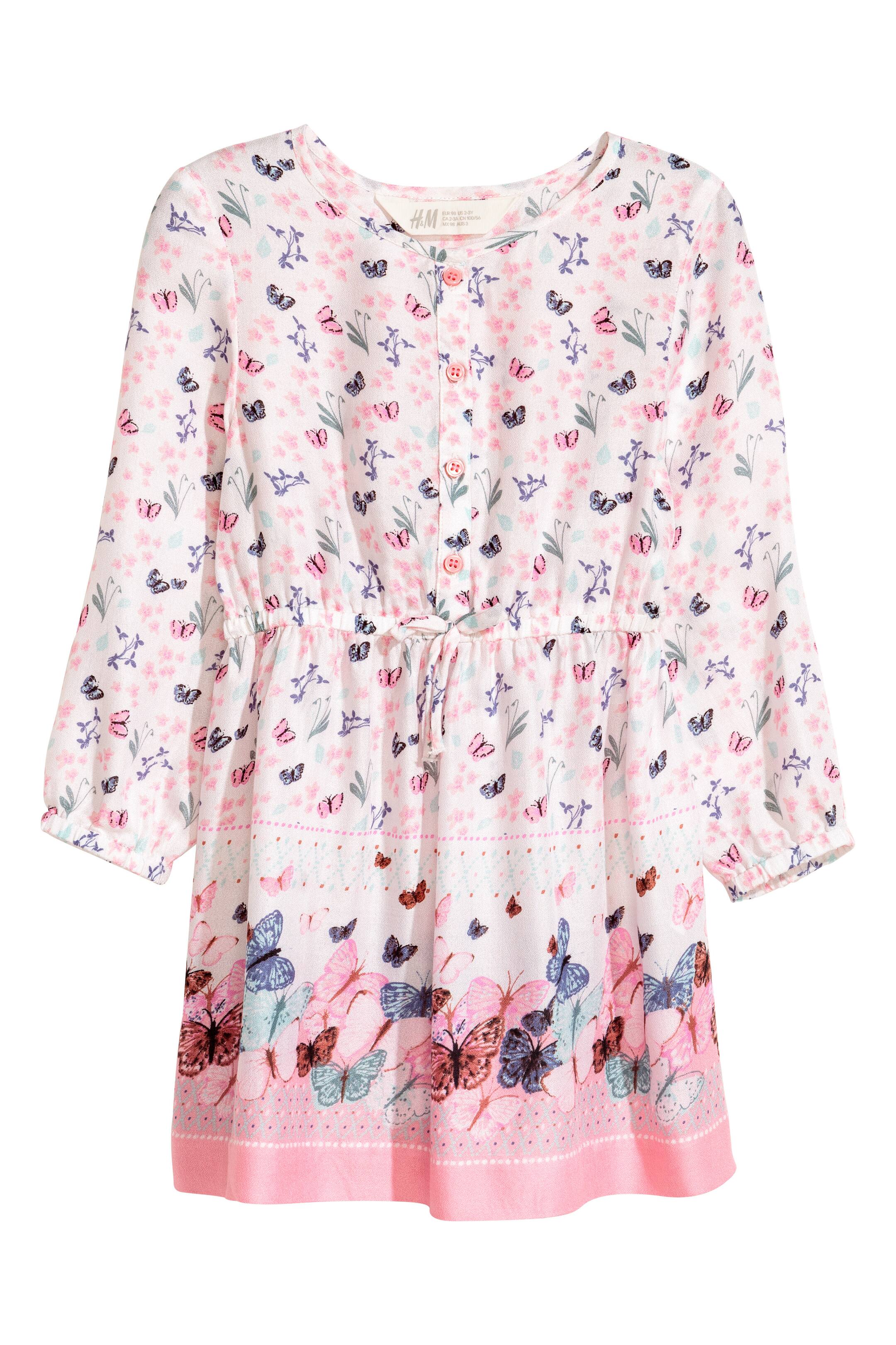 View larger image: Patterned dress - Natural white/Pink - Kids | H&M GB 1