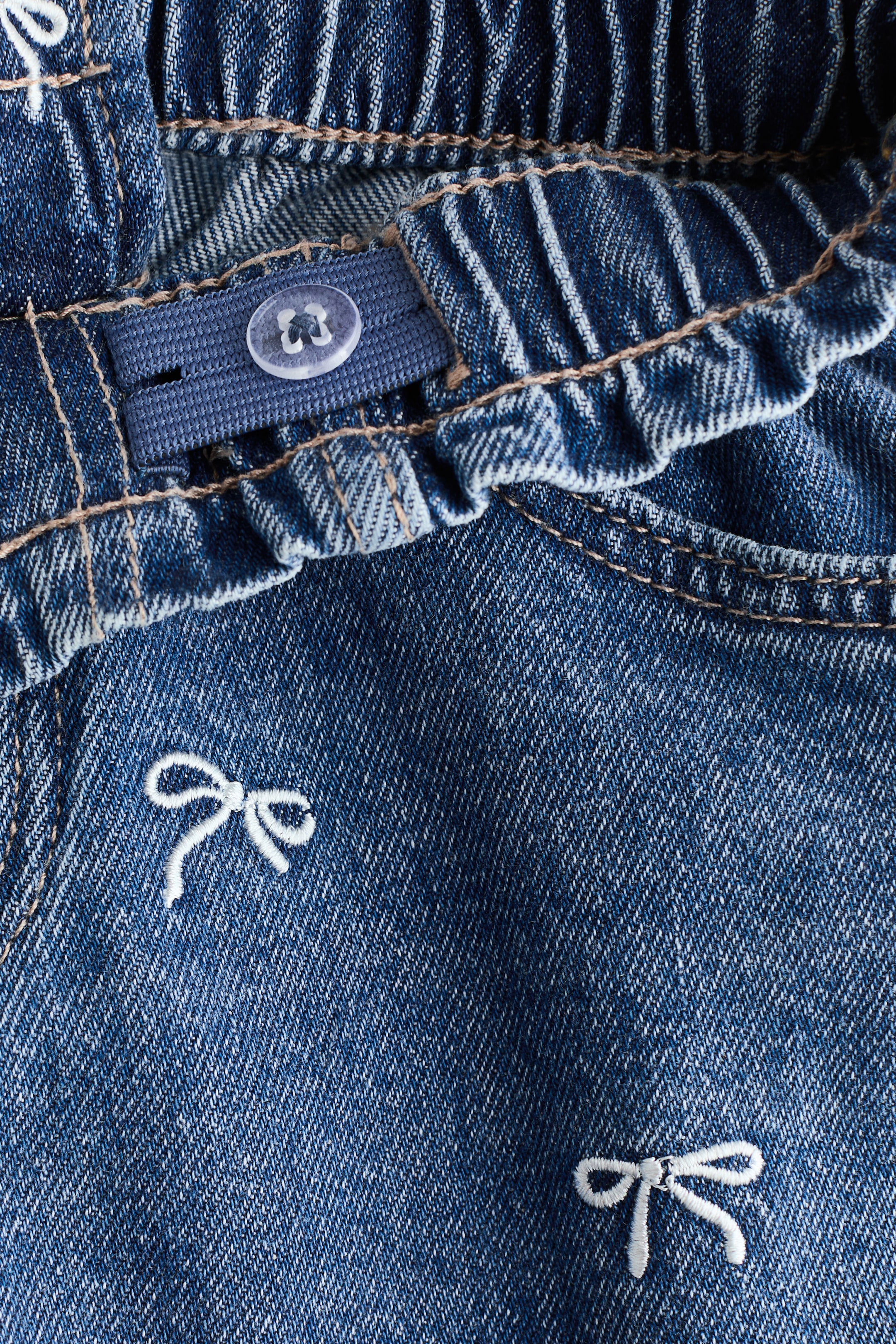 Детские шорты H&M Embroidered Denim Shorts — фото 3