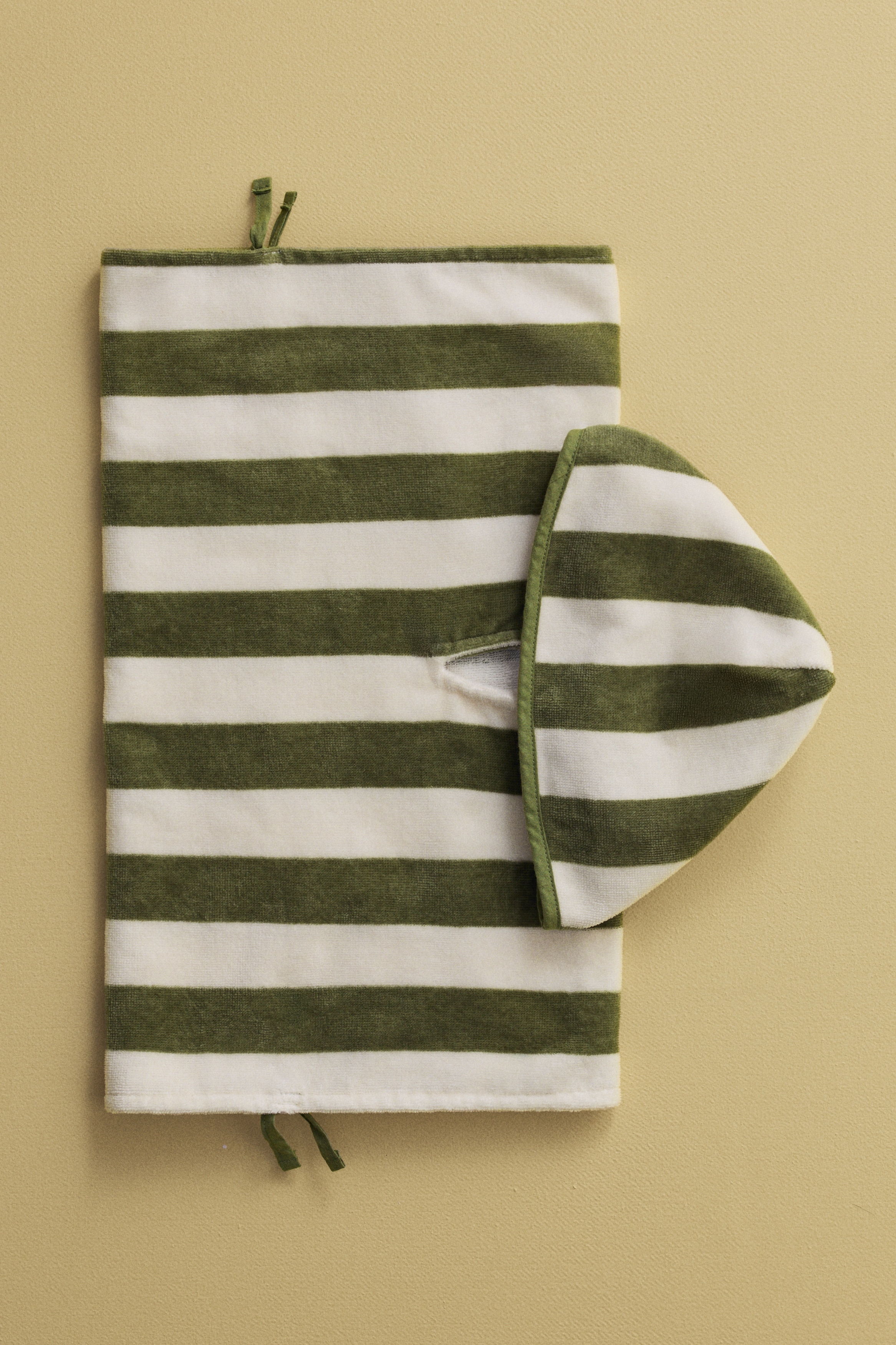 Poncho de bain pour bébé - Vert/rayé/Rose clair/rayé/Beige/rayé