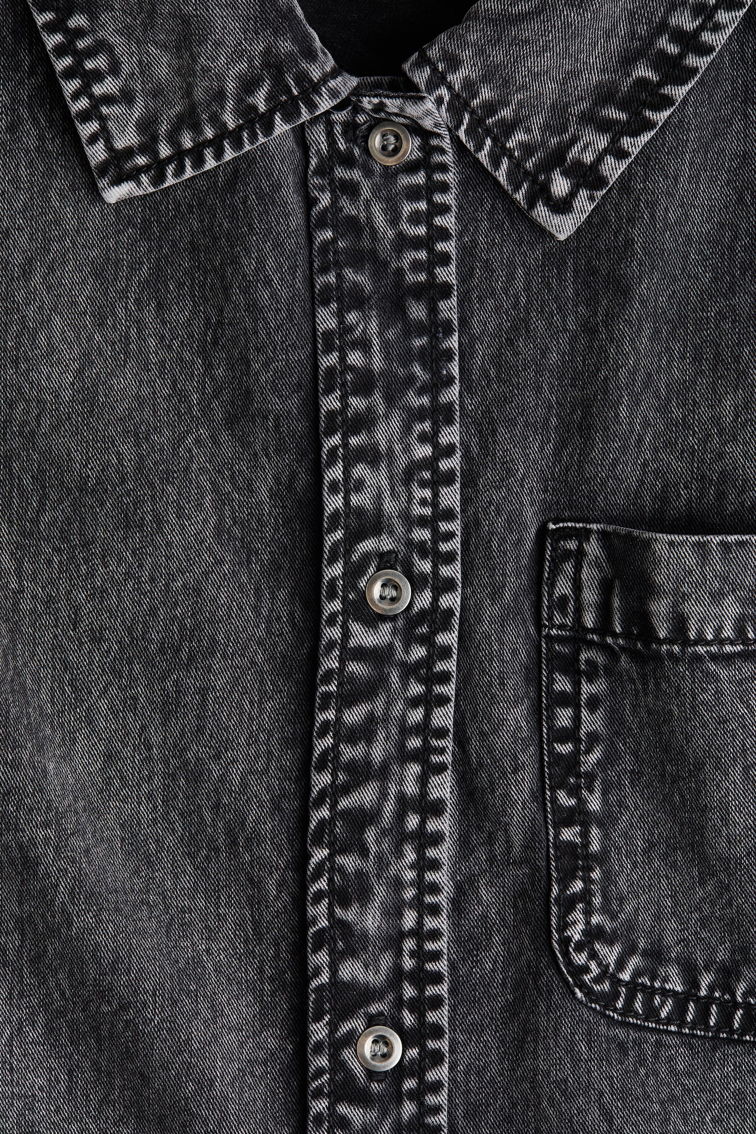 Boxy denim shirt - Denim grey/Powder pink - 6