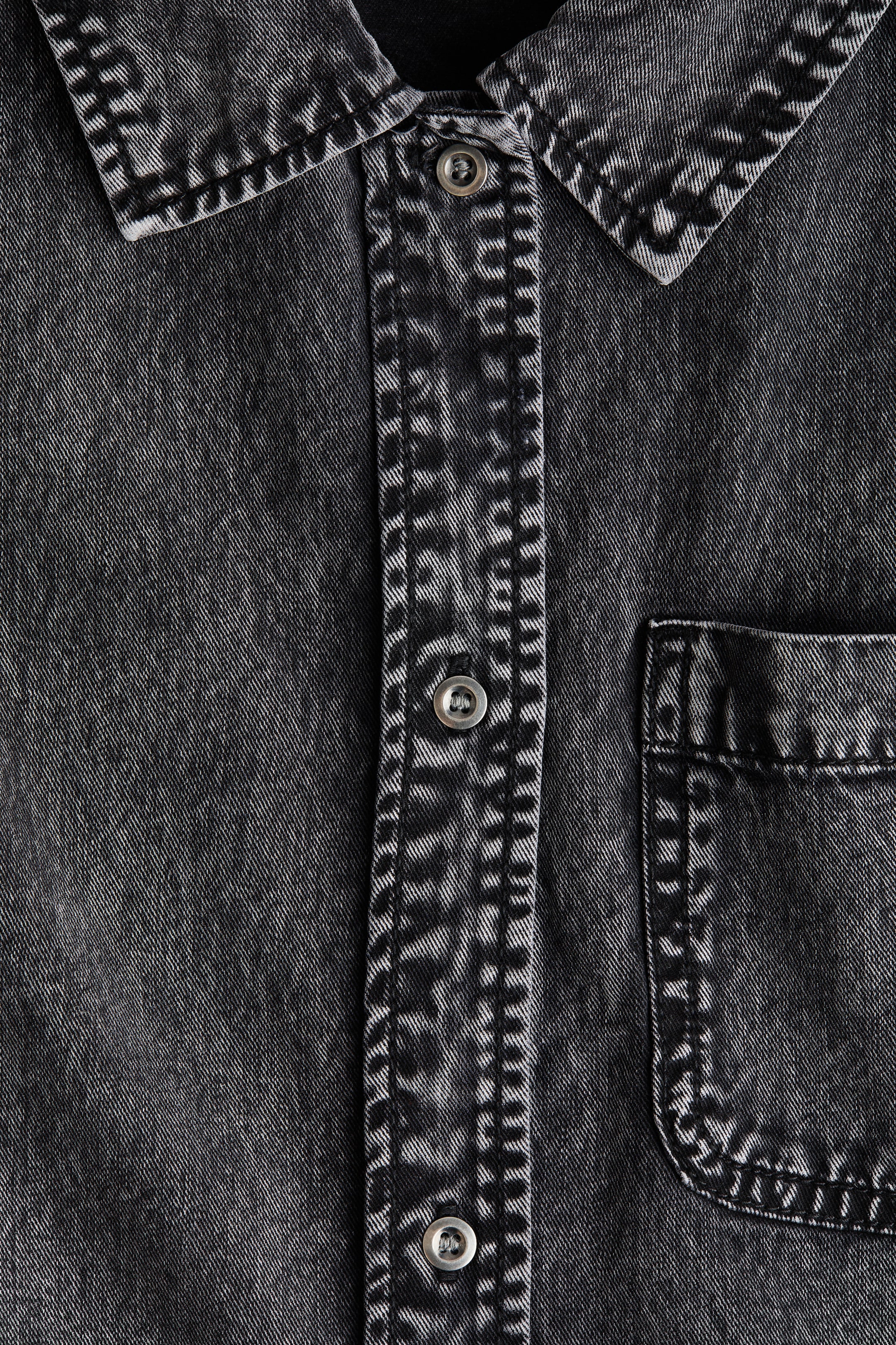 查看大圖: 方形剪裁丹寧襯衫 - 丹寧灰 - Ladies | H&M HK 6