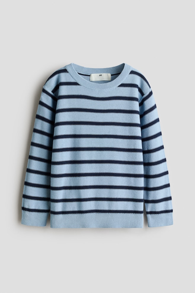 Jersey de algodón - Azul empolvado/Rayas/Crema/Rayas/Verde oscuro jaspeado/Topo oscuro/Rayas/Verde oscuro/Rayas crema/Gris jaspeado/Bloques de color/Marrón claro/Rayas - 1