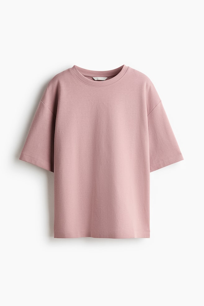 Interlock T-Shirt - Light dusty pink/White/Light gray melange/Dark taupe/Black/Dark purple/White - 1