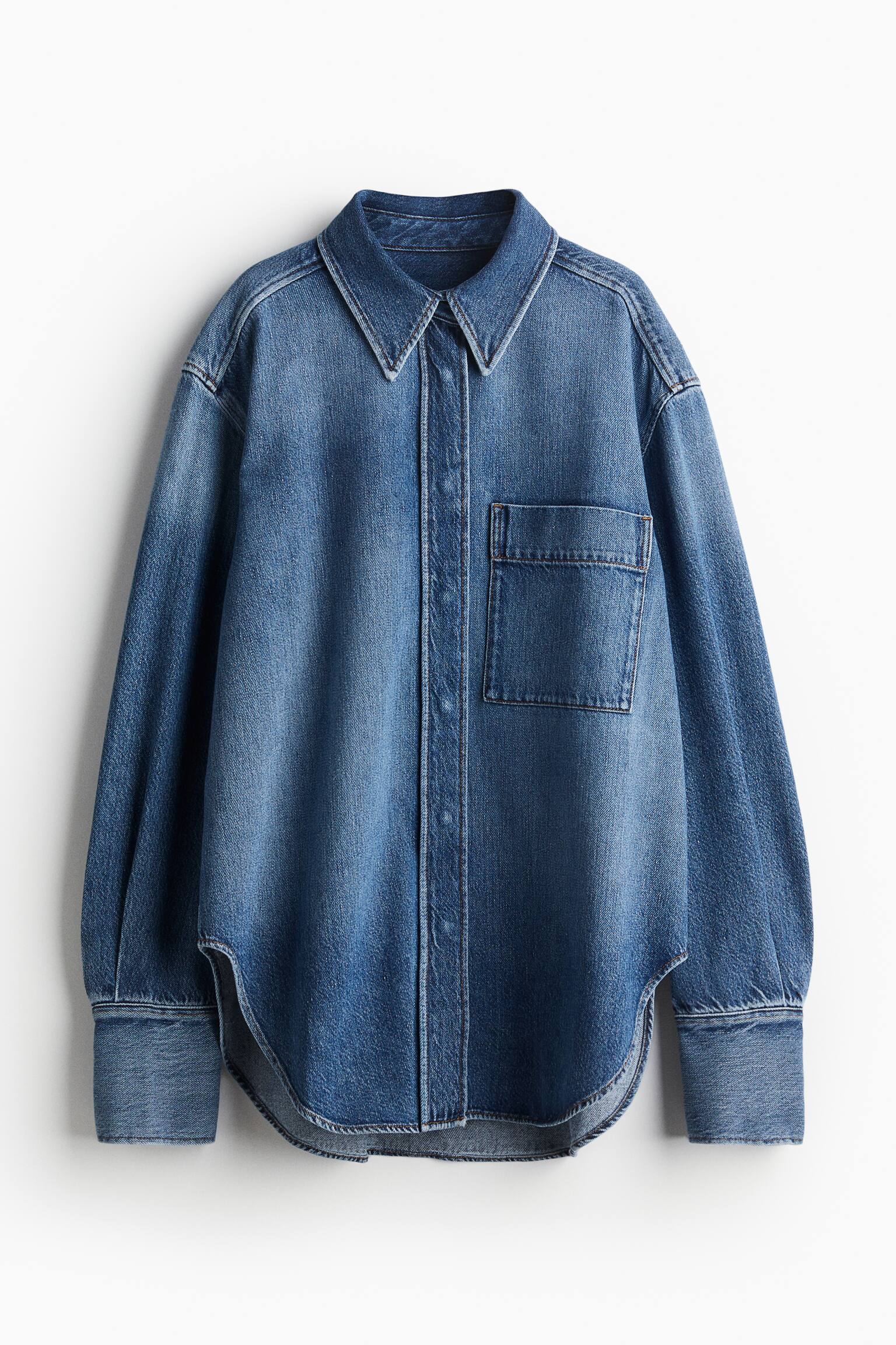 Loose-fit denim shirt - Denim blue
