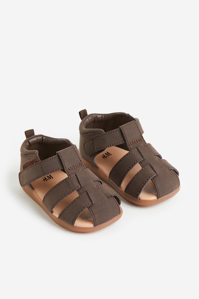 Strappy sandals - Brown/Powder pink/White - 1