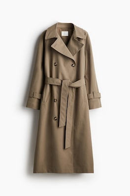 ダブルブレストトレンチコート - カーキグリーン - レディース | H&M JP