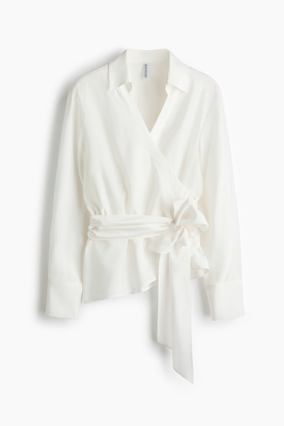 Женские рубашки H&M Viscose-Blend Wrap Shirt