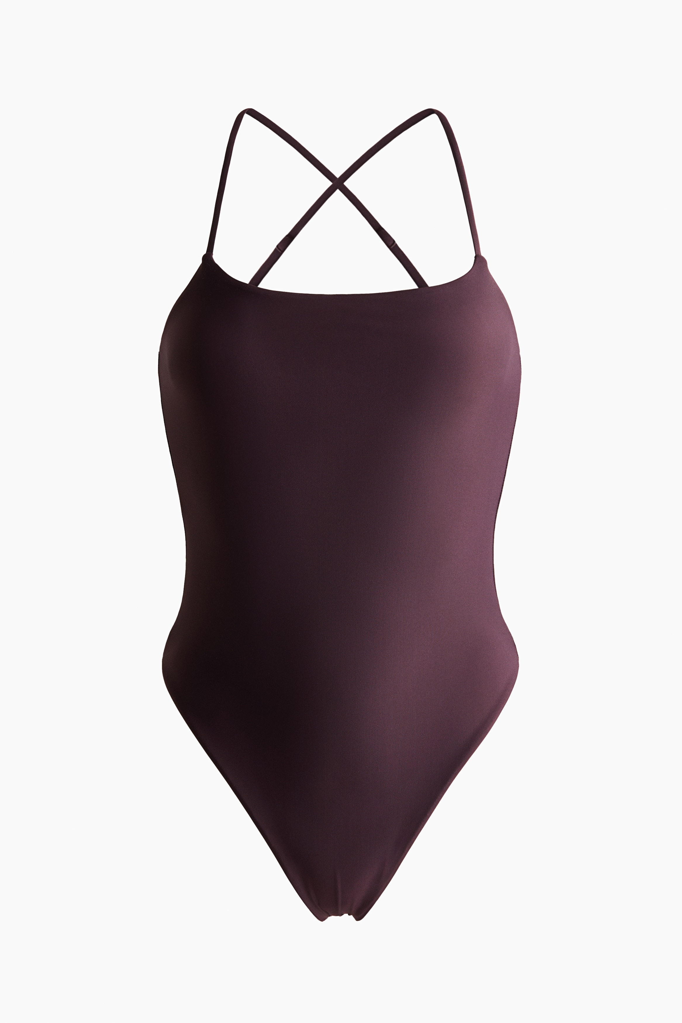 Sportbadeanzug mit Lycra® Xtra Life™ - Aubergine/Schwarz