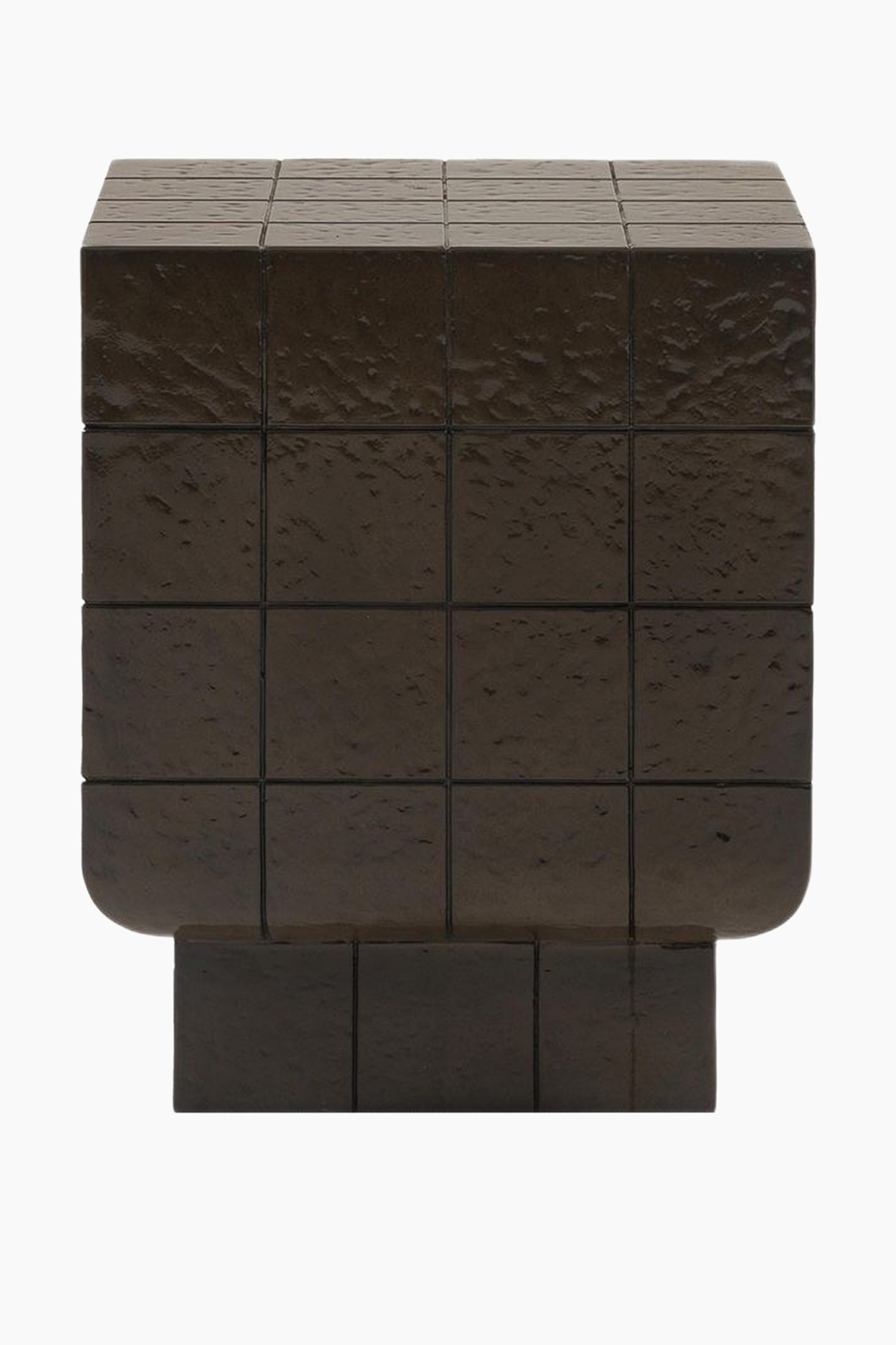 Cube Side Table - Brown