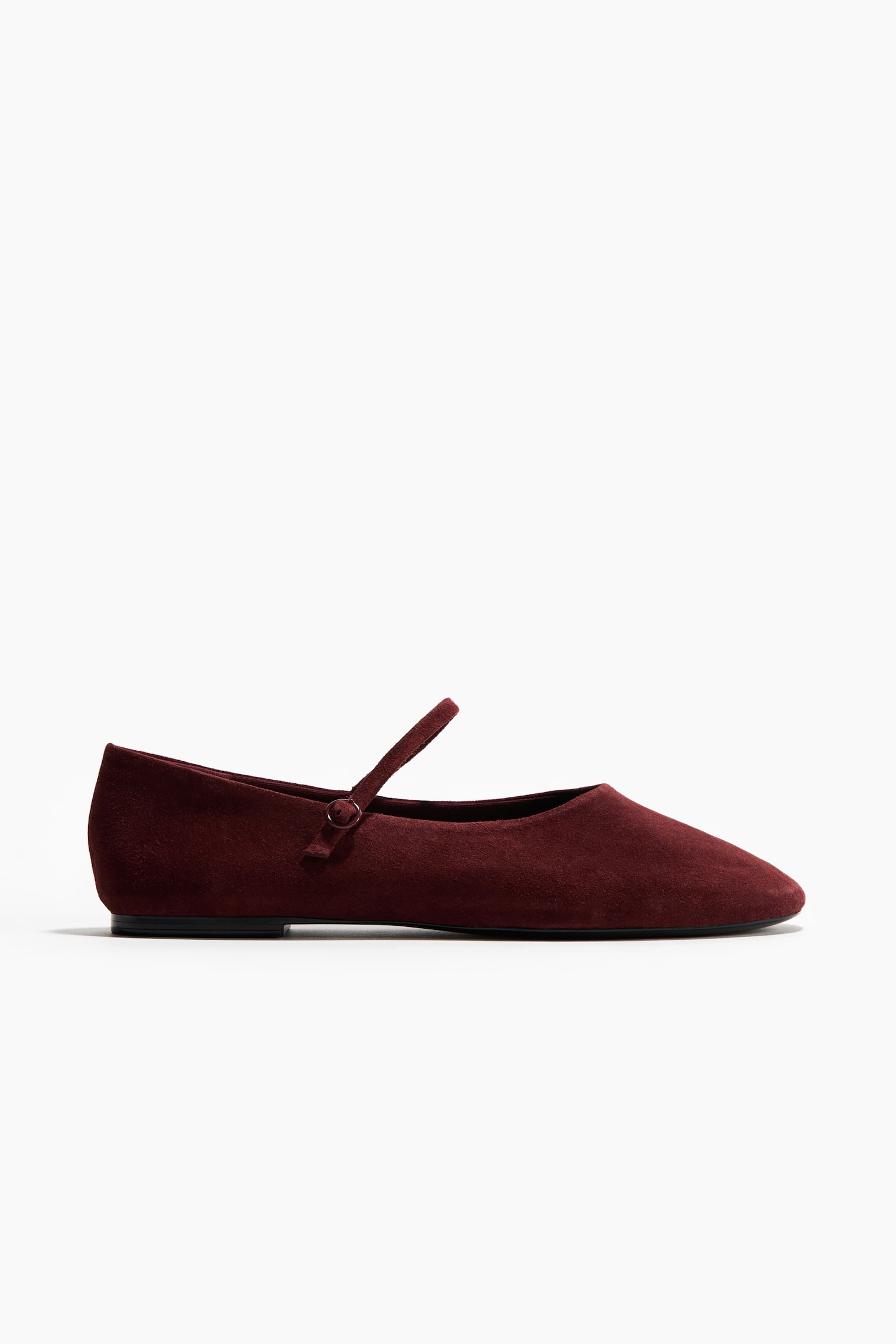 Suede Mary Jane ballet flats - Burgundy/Light brown/Dark khaki green - 3
