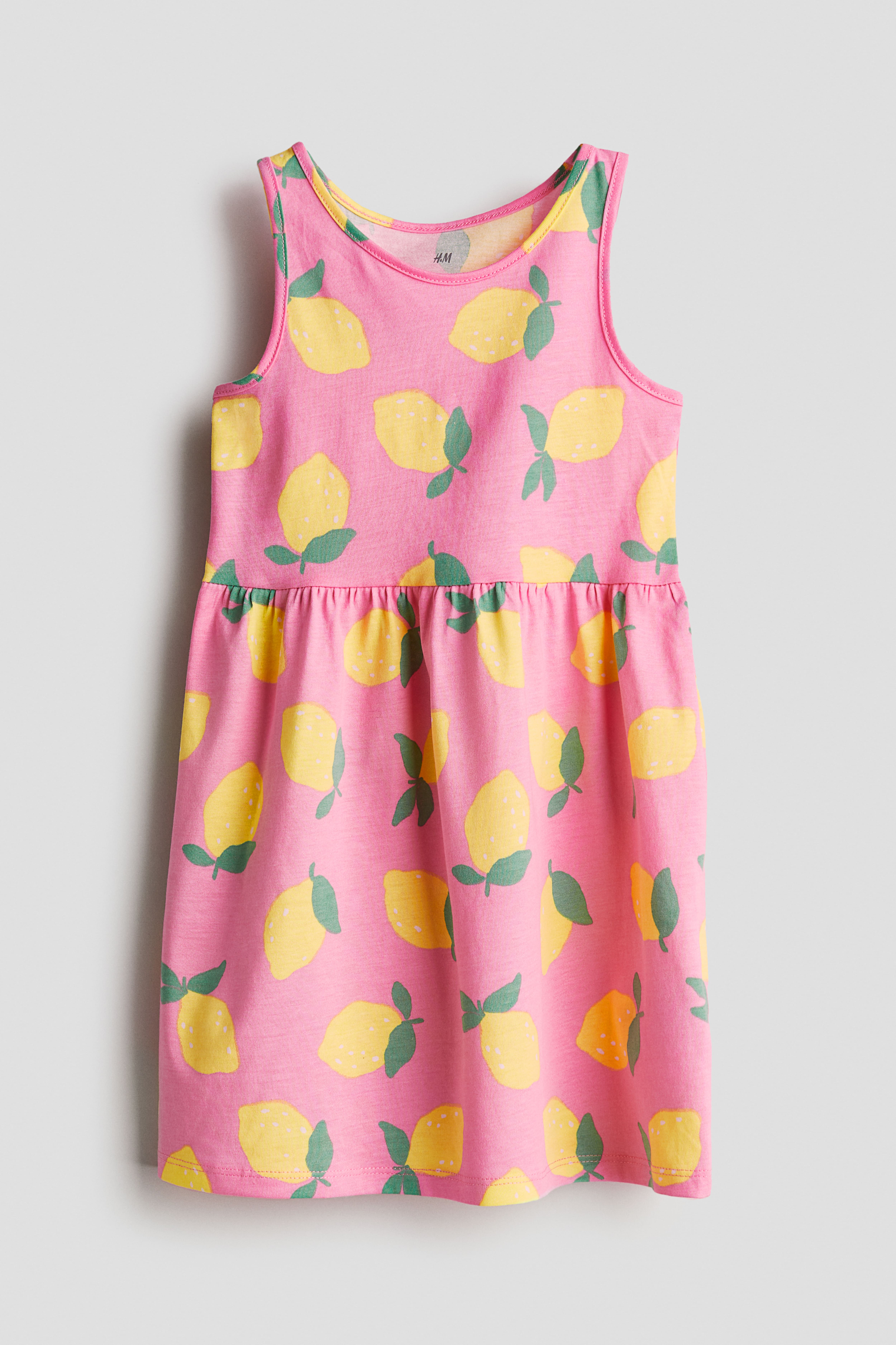 Patterned Cotton Dress Pink lemons Kids H M CA