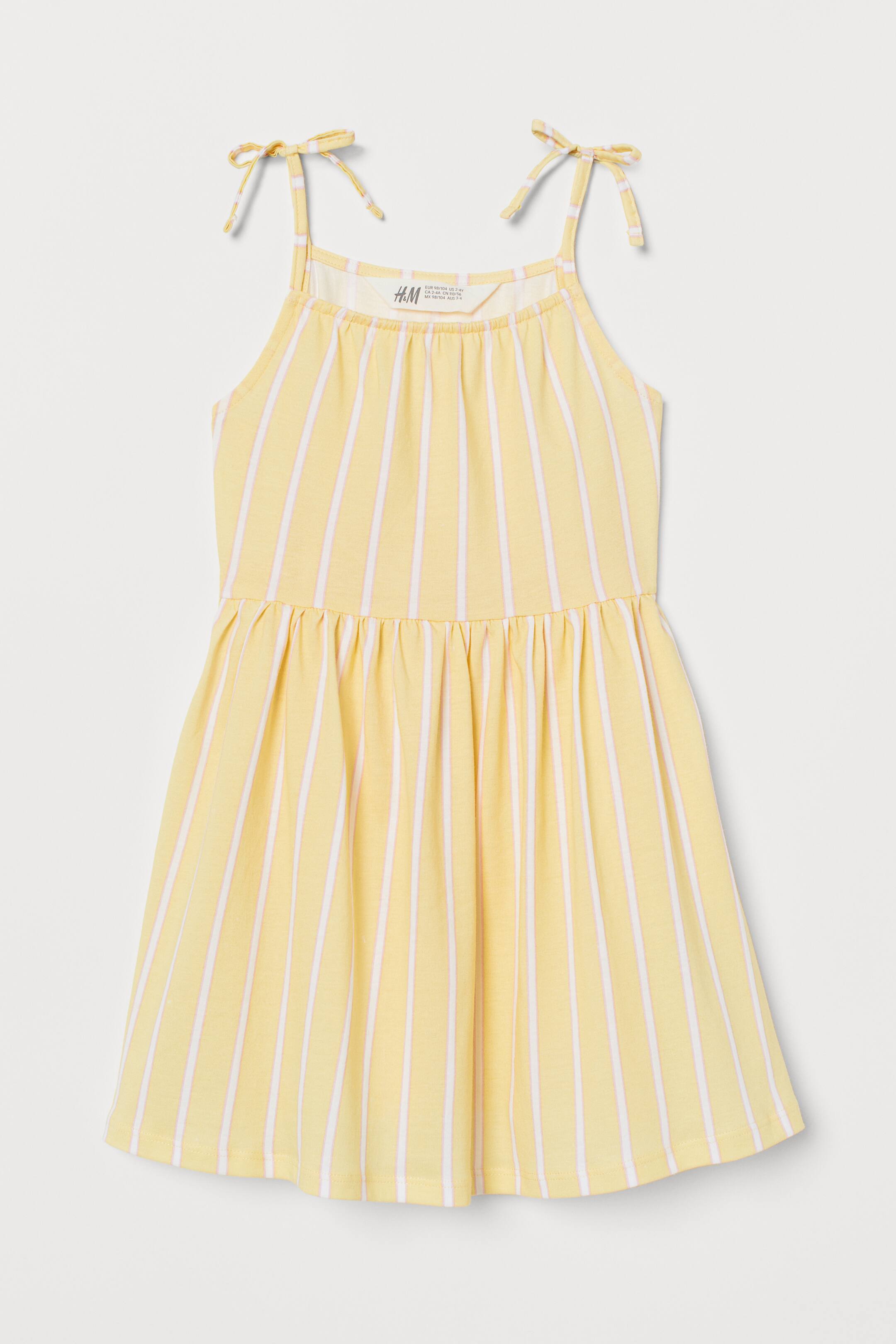 Größeres Bild ansehen: Jerseykleid - Gelb/Weiß gestreift - Kids | H&M DE 1
