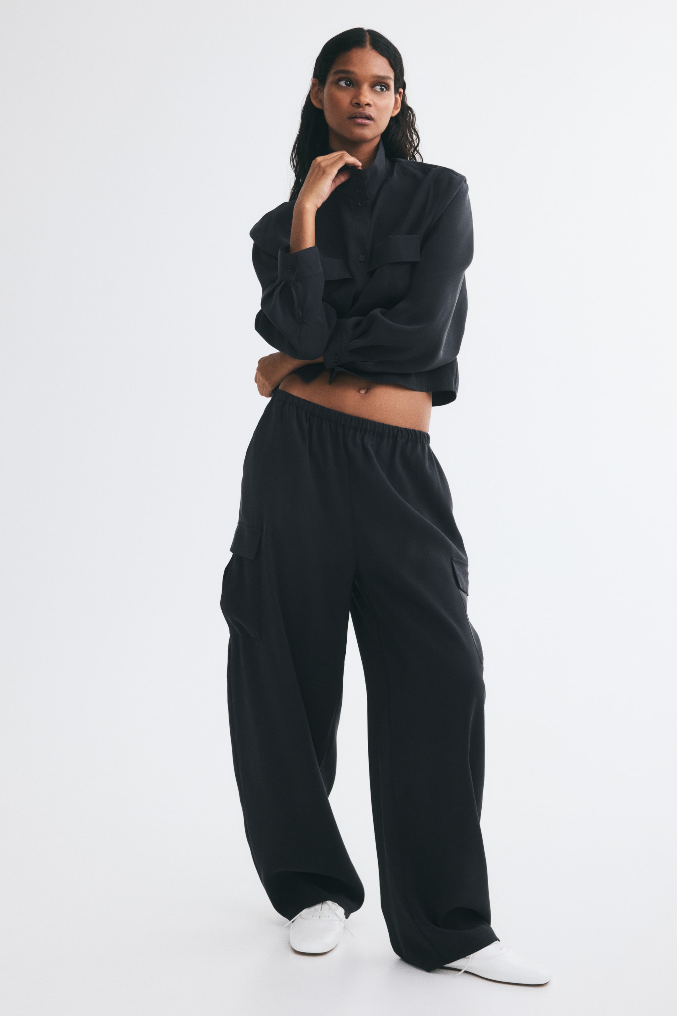 Viscose-Blend Pull-On Pants