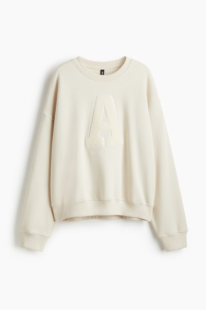 Motif-detail sweatshirt - Light beige/A - 1