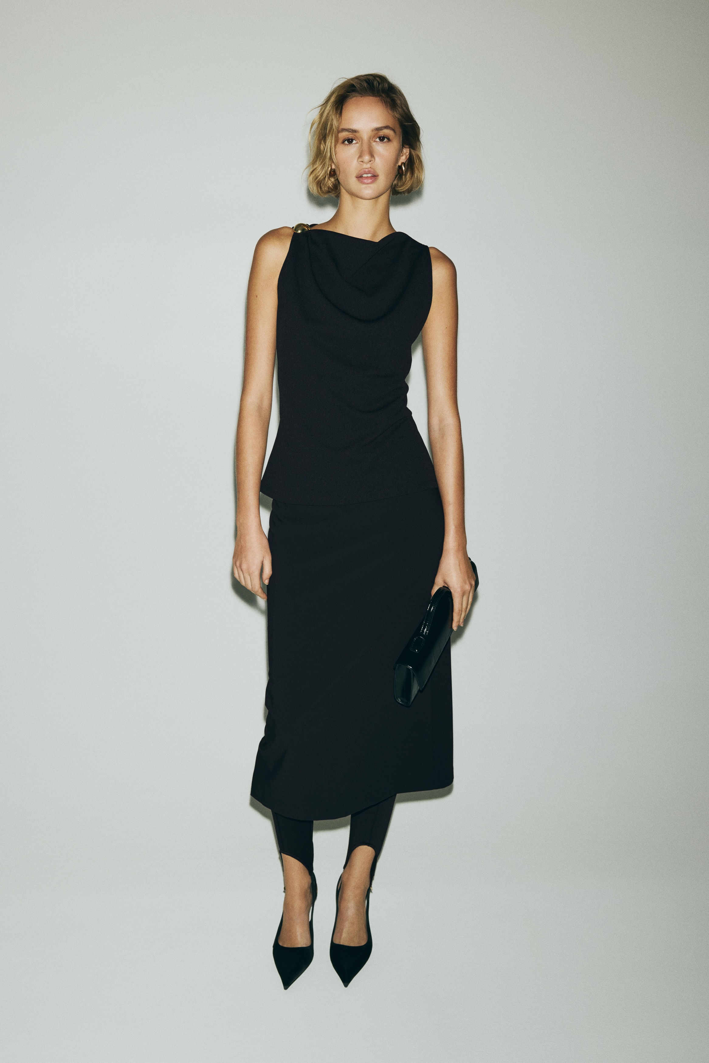 Cowl-neck vest top