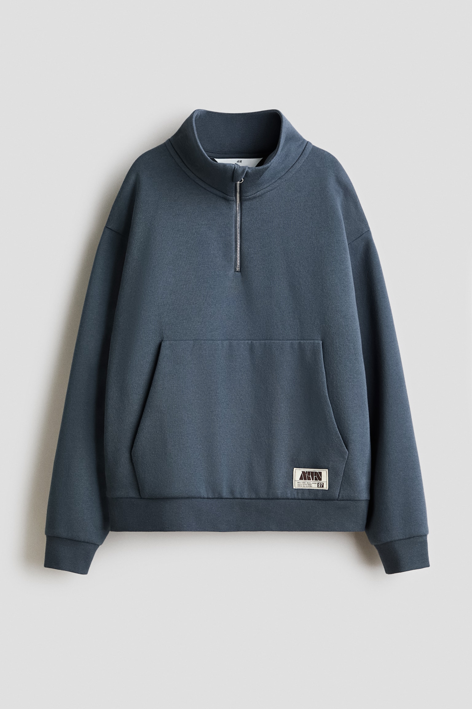 Sweat à col zippé - Gris foncé/Gris clair chiné - 2