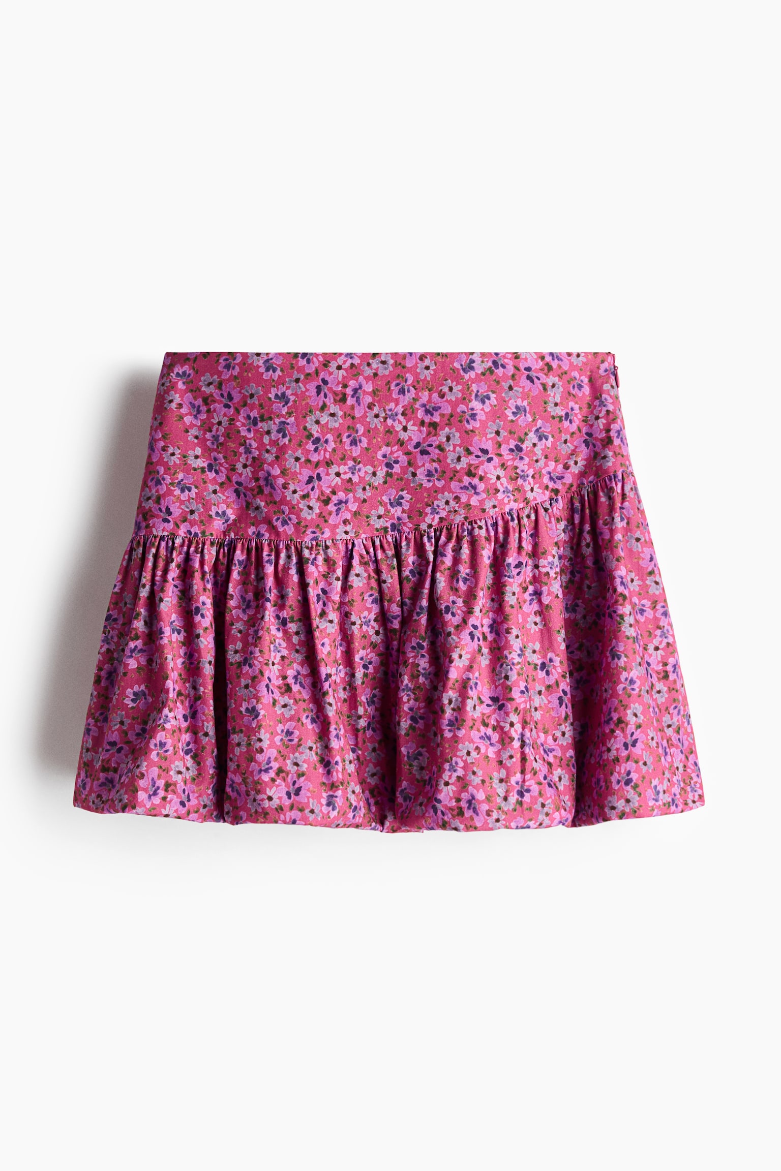 Cotton balloon skirt - Dark pink/Floral - 2