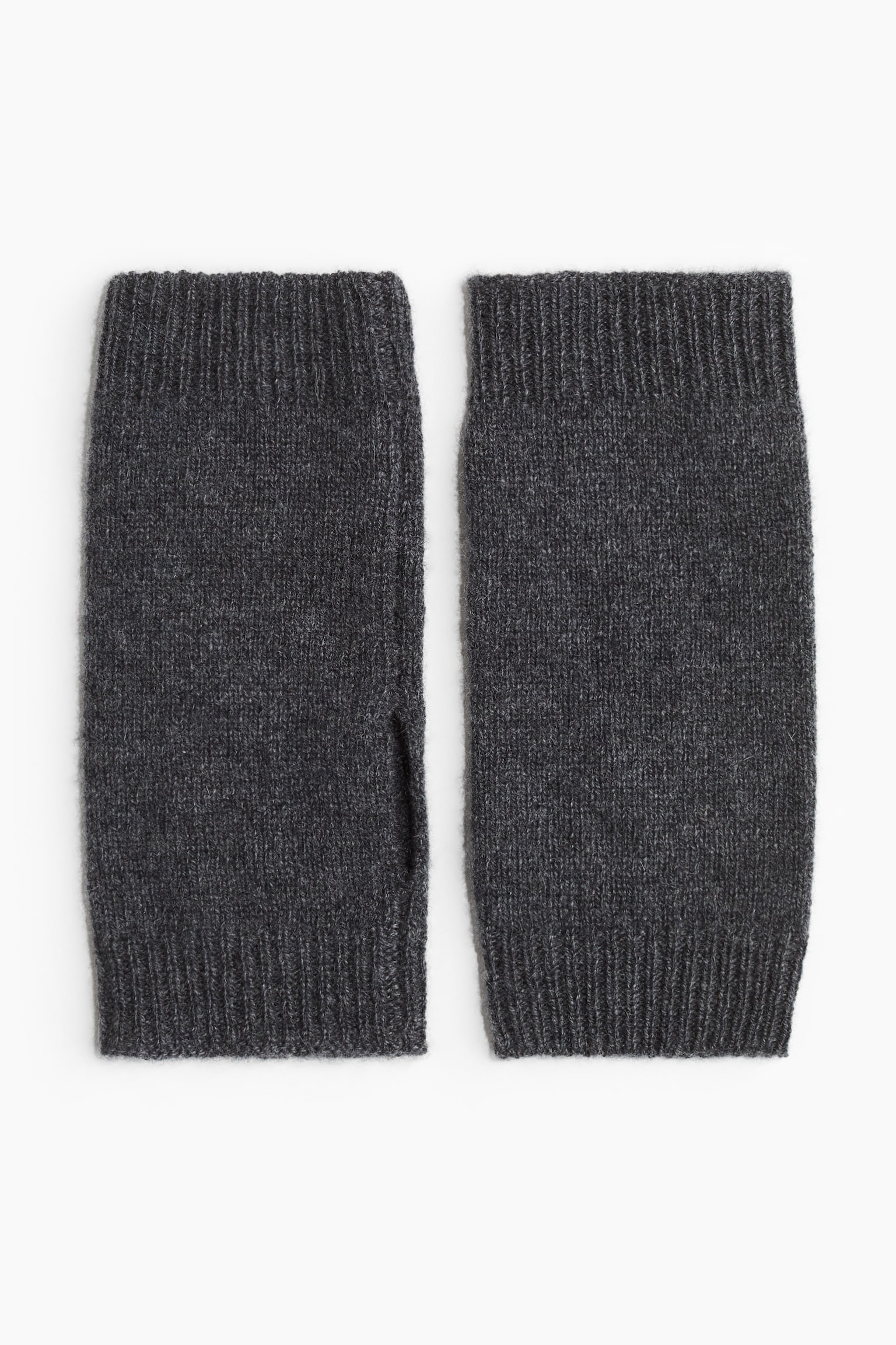 Cashmere wrist warmers - Dark grey marl/Black - 1