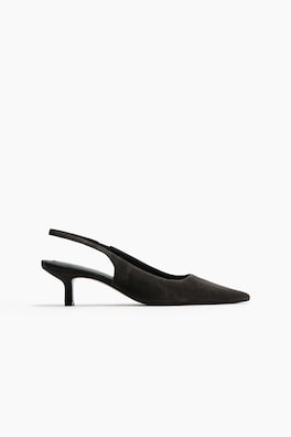 Spetsiga slingbacks i mocka