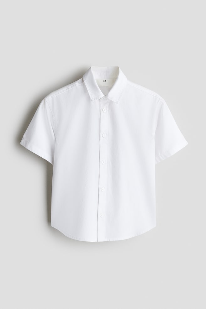 Cotton Poplin Shirt - White/White/Stripe - 1